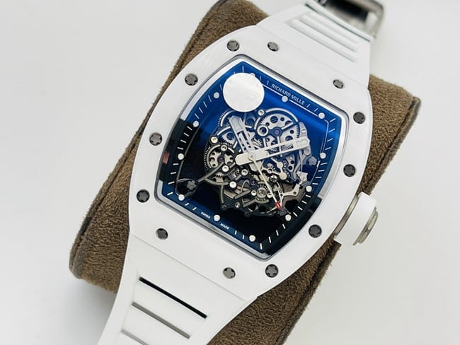 top-tierRichard Mille RM055 most personalized white ceramic series watch front view