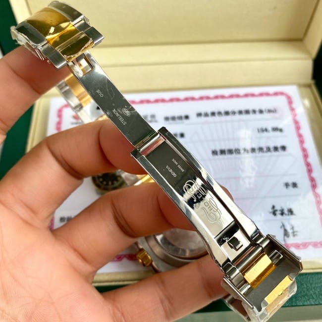 top-tier real gold replicaRolexSubmariner series classic gold ghost 18Kyellow goldlume watch clasp picture