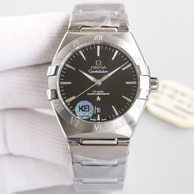 top-tier replicaOmega fifth generation Constellation series men's watch front view