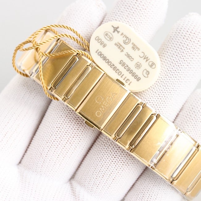 Top Omega 5th Generation Constellation Series Gold Plate Gold Silver Steel Strap Men's Earth Watch Buckle Figure
