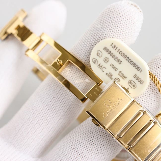 Top Omega 5th Generation Constellation Series Gold Plate Gold Silver Steel Strap Men's Earth Watch Buckle Figure