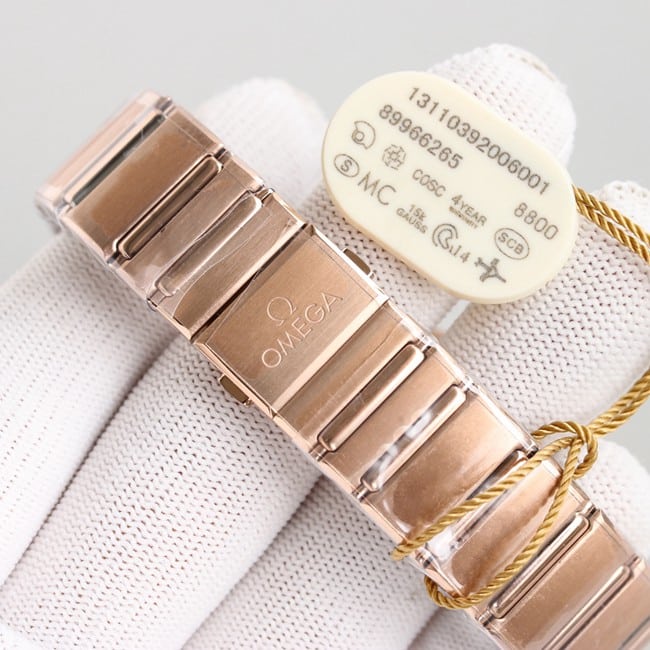 top-tier replicaOmega fifth generation constellation series white dialrose gold silver steel bracelet men's watch clasp picture