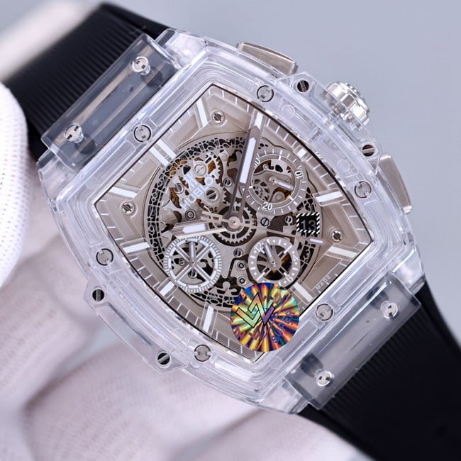 top-tier replicaHublot soul series light brown dial black rubber bracelet