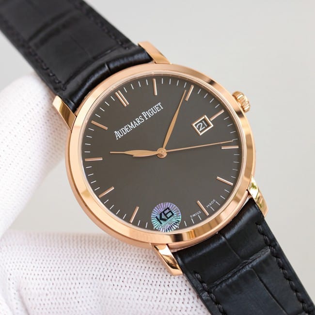top-tier replicaAudemars PiguetJULES AUDEMARS series three-hand rose gold color steel case front view