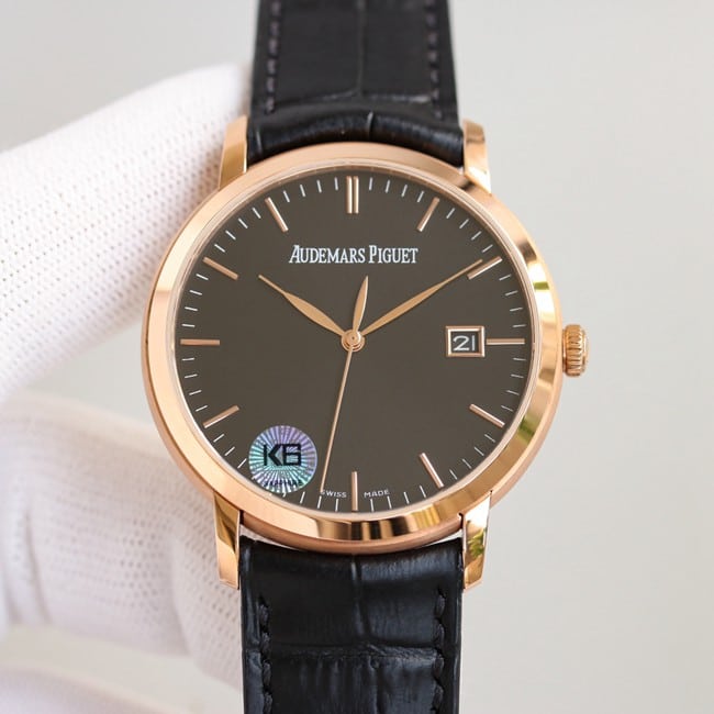 top-tier replicaAudemars PiguetJULES AUDEMARS series three-hand rose gold color steel case front view
