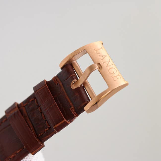 top-tier Lange SAXONIA series two-hand rose gold color steel case watch clasp picture
