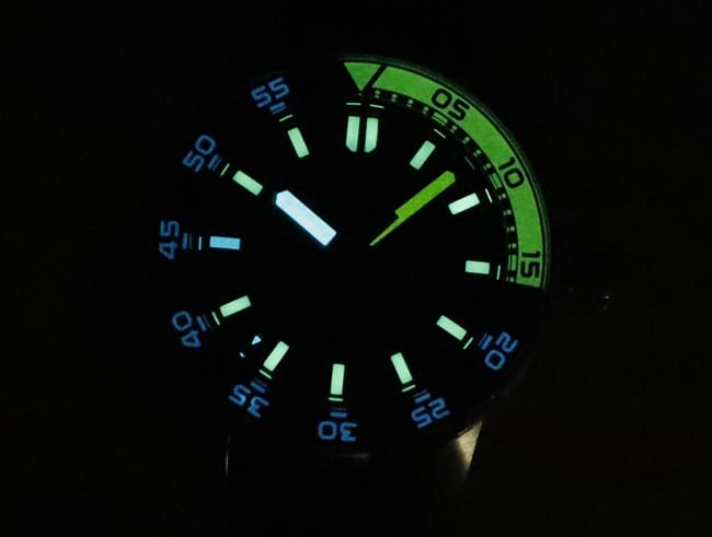 top-tier watch IWC ocean series yellow minute hand black rubber strap watch lume picture
