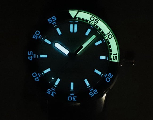 top-tier watch IWC ocean series white hour hand black rubber strap watch lume diagram