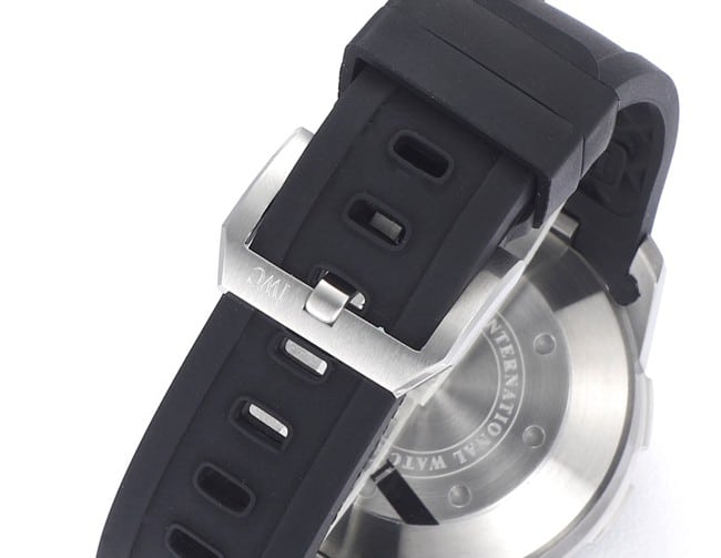 top-tier replicaIWC ocean series orange hour hand black rubber strap watch clasp picture