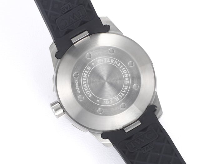 top-tier replicaIWC ocean series orange hour hand black rubber strap watch movement picture