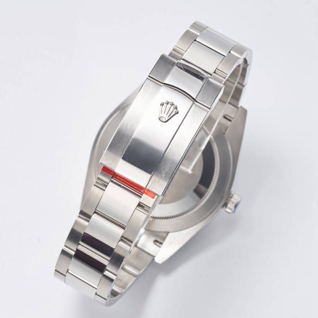 WF factory top-tier replicaRolex41mm log series silver dialsteel bracelet watch clasp picture