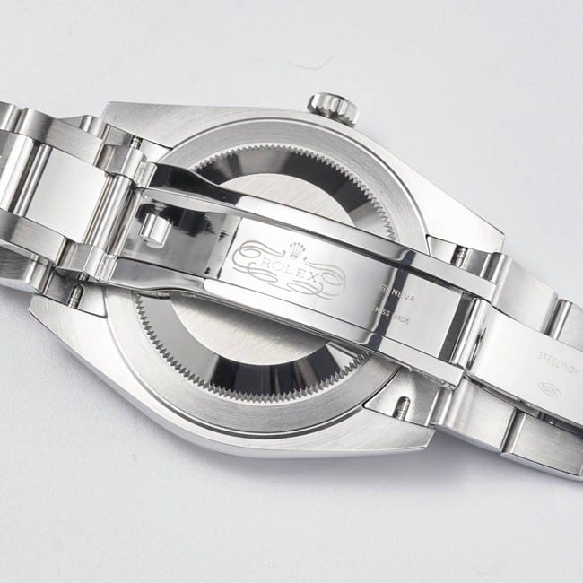 WF factory top-tier replicaRolex41mm log series black dialsteel bracelet watch clasp picture