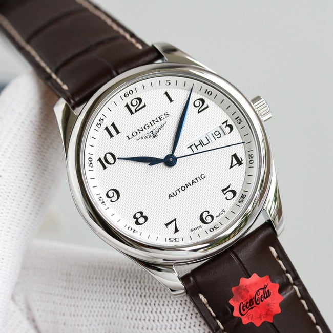 KL factory top-tier watch Longines famous craftsman double date displayl2.775white dial watch front view