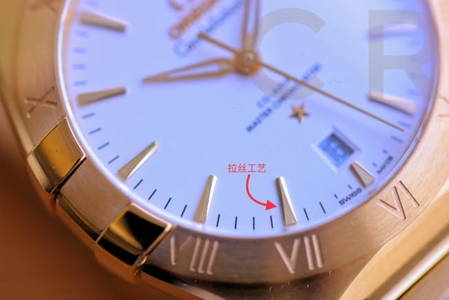 top-tier watch Omega fifth generation constellation series white dial gold steel bracelet men's watch detail shots
