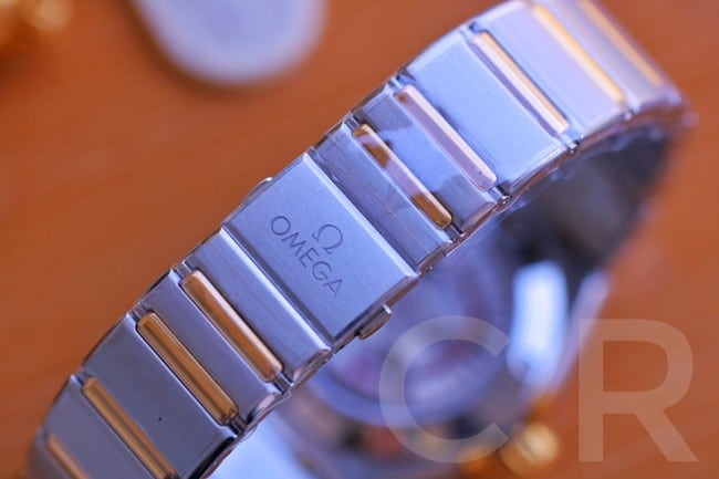 top-tier watch Omega fifth generation constellation series gold plate silver steel bracelet men's watch clasp picture