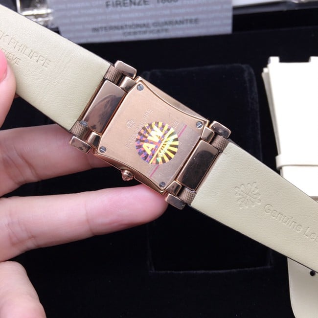 AW factory real diamond replicaPatek Philippe brown plate brown belt ladies' watchmovement picture