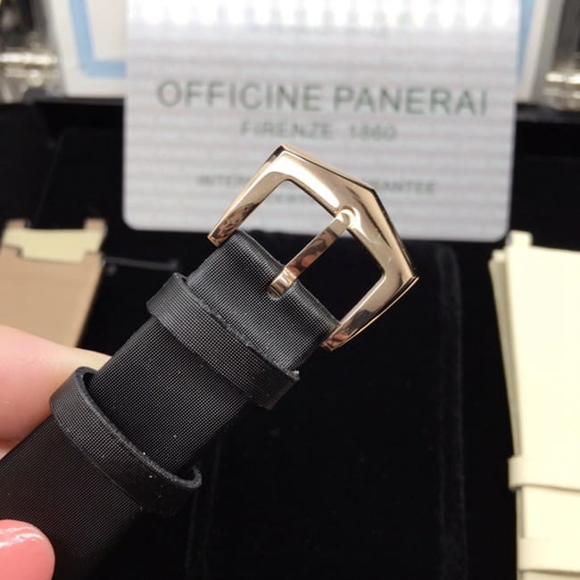 AW factory real diamond replicaPatek Philippewhite dial black belt ladies' watchclasp picture