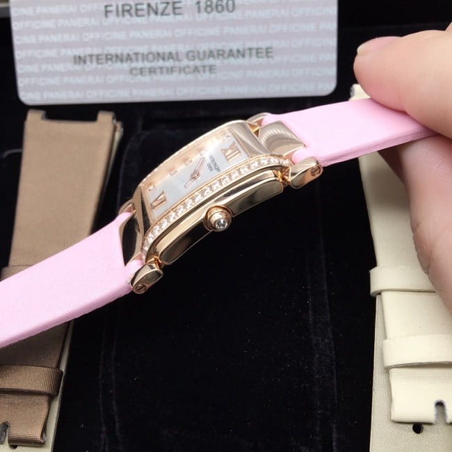 AW factory real diamond replicaPatek Philippewhite dial with ladies' watch side view
