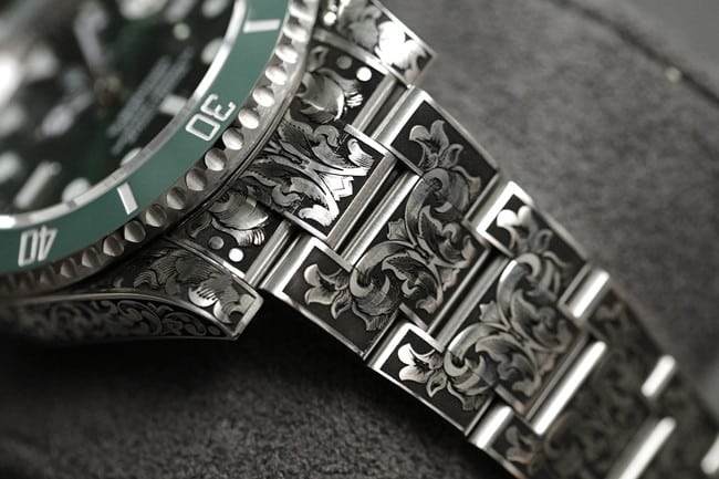 top-tier table Rolex classic Starbucks Submariner carved special edition detail shots
