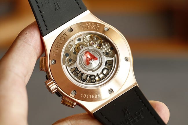 top-tier watch Hublot BIG BANG series Hublot boutique full diamond rose gold color shell black belt watch movement picture