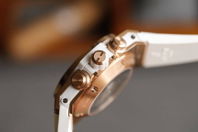 top-tier watch HublotBIG BANG series 411.NM.1170.RXrose gold color case jewelry watch side view