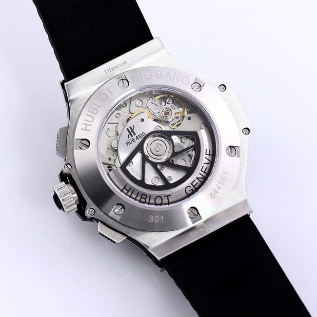top-tier watch Hublot BIG BANG black circle silver shell watch movement picture