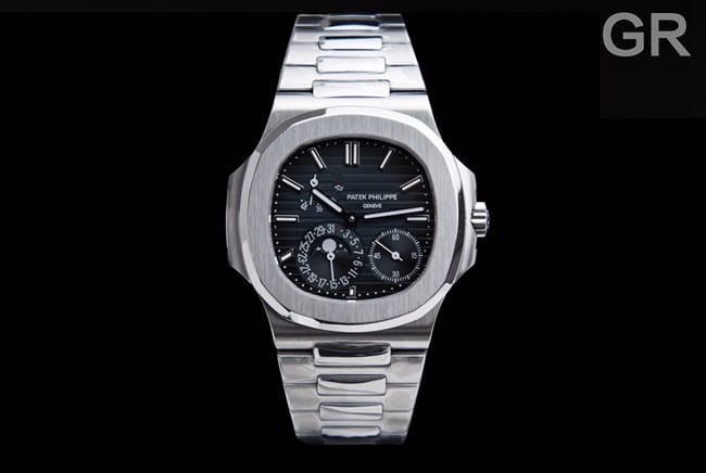 GR factory top-tier Patek Philippe5712GR steel king blue dial watch front view