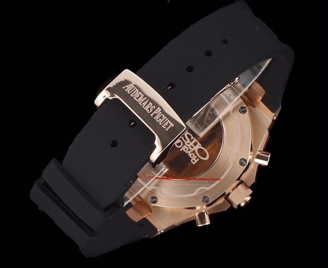 Top-Quality Audemars Piguet Watch: Audemars Piguet Royal Oak Rose Gold Case Women's Multifunction Chronograph Mechanical Watch—Clasp Image