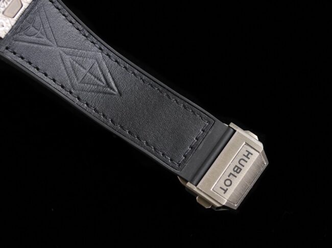 top-tier watch Hublot series tattoo OEM1:1 open mold white steel black dial full diamond men's mechanical watch clasp picture