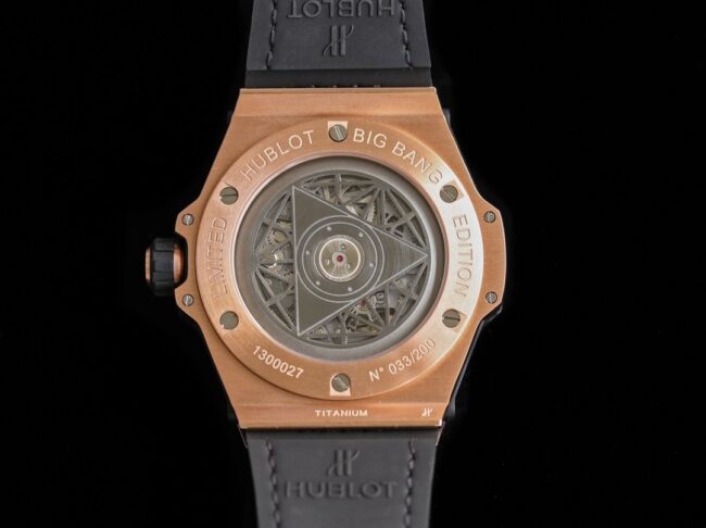 top-tier table Hublot series tattoo OEM1:1 open mold rose goldblack dial full diamond men's mechanical watch movement picture
