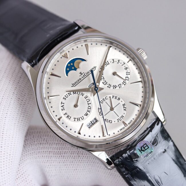 TW factory top-tier watch Jaeger-LeCoultre master moon phasewhite dial perpetual calendar automatic movement men's watch front view