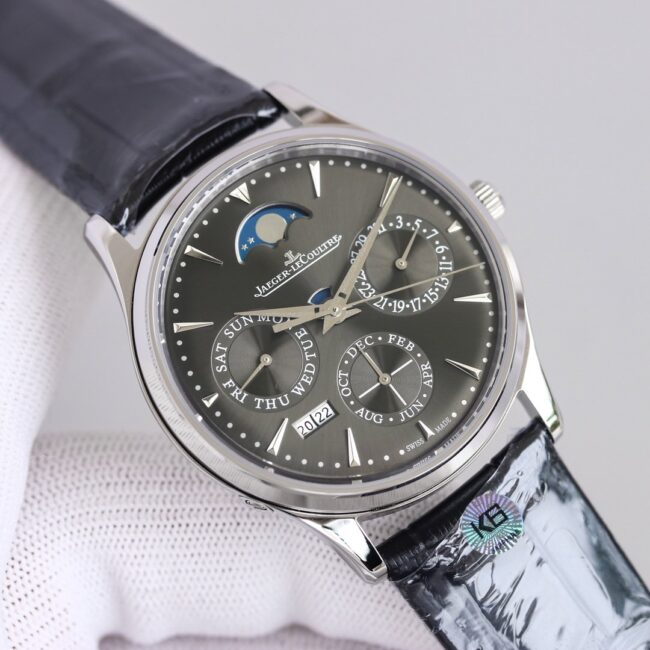 TW factory top-tier watch Jaeger-LeCoultre master moon phasewhite dial perpetual calendar automatic movement men's watch front view