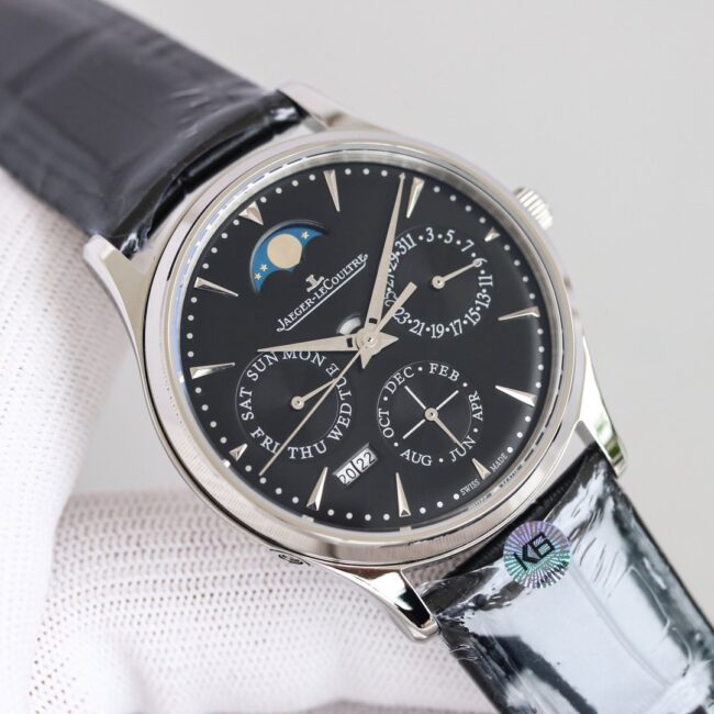 TW factory top-tier watch Jaeger-LeCoultre master moon phasewhite dial perpetual calendar automatic movement men's watch front view