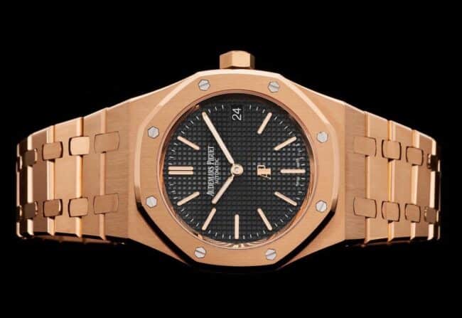 top-tier watch Audemars PiguetRoyal Oak15202rose gold plate black bottom men's watch super two-hand mechanical movement front view