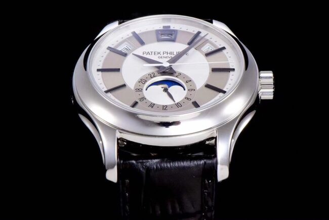 GR factory top-tier watch Patek Philippe top-tier version 5205G-013 complex function series white steel white bottom men's watch front view
