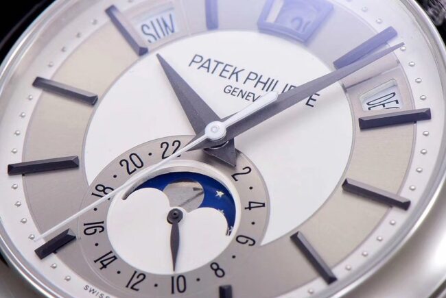 GR factory top-tier watch Patek Philippe top-tier version 5205G-013 complex function series white steel white bottom men's watch detail shots