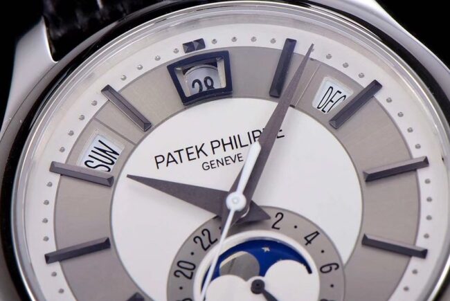 GR factory top-tier watch Patek Philippe top-tier version 5205G-013 complex function series white steel white bottom men's watch detail shots