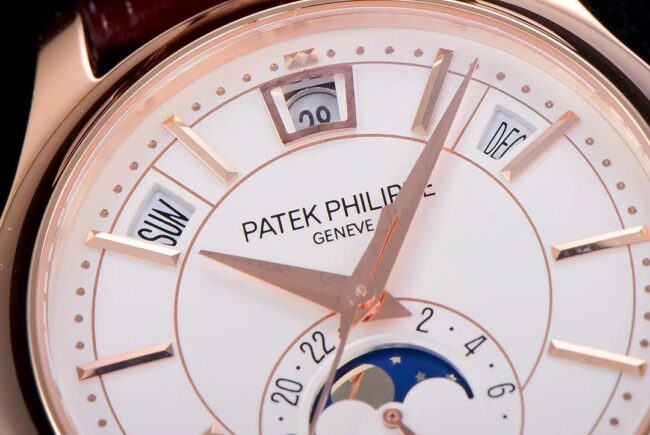 GR factory top-tier watch Patek Philippe top-tier complex function series version 5205G-013 rose gold plate white bottom men's mechanical watch detail shots