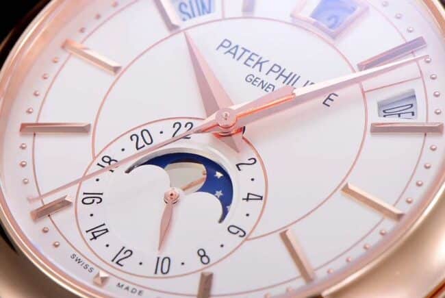 GR factory top-tier watch Patek Philippe top-tier complex function series version 5205G-013 rose gold plate white bottom men's mechanical watch detail shots