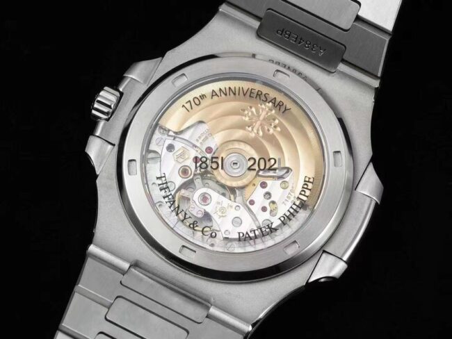 top-tier watch Patek Philippe limited edition Nautilus5711 Tiffany white steel blue bottom Nautilus men's mechanical watch movement picture