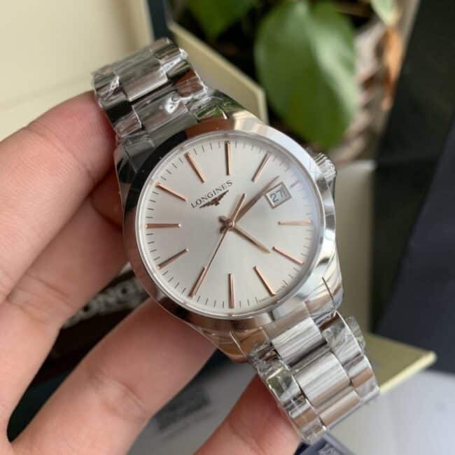 Longines Compaq series 8mm ultra-thin design three-color ready-made ladies quartz watch front view