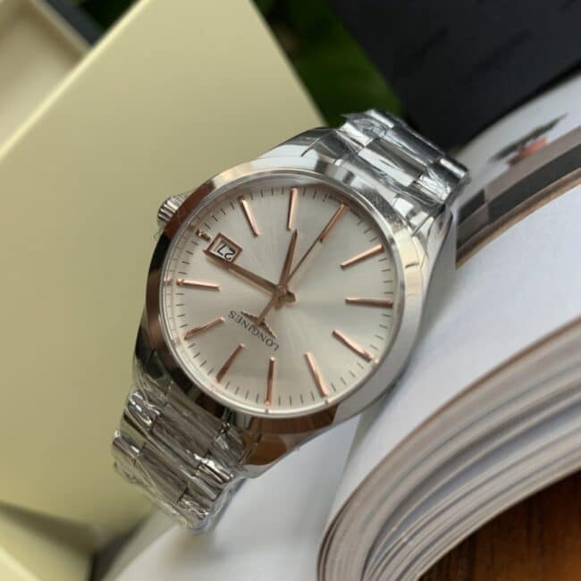Longines Compaq series 8mm ultra-thin design three-color ready-made ladies quartz watch front view