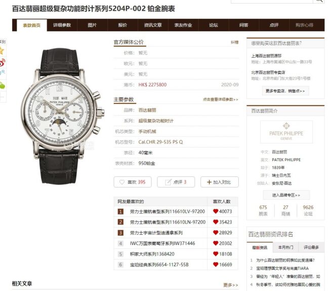 top-tier watch Patek Philippe super complex function chronograph series white steel white bottom men's mechanical watch detail shots