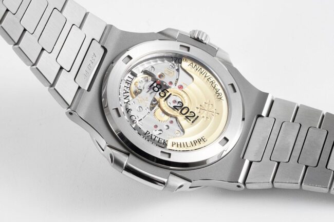 top-tier watch Patek Philippe 170th anniversary Nautilus5711 white steel blue bottom men's mechanical watch movement picture