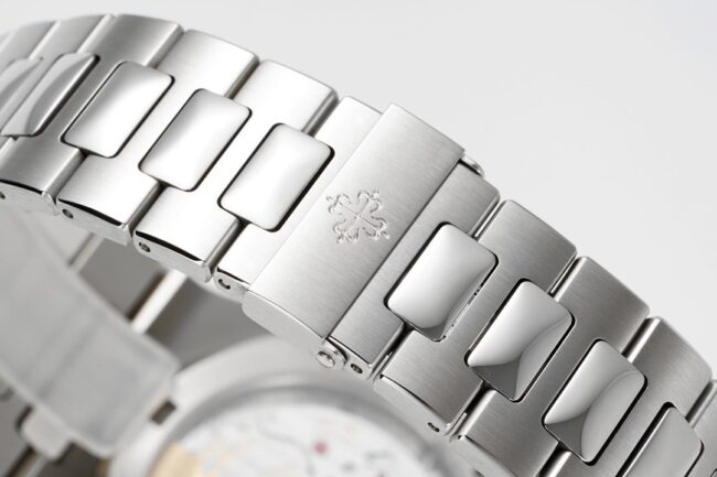top-tier watch Patek Philippe Nautilus 40th anniversary white steel blue bottom men's mechanical watch clasp picture