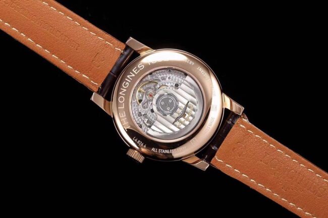 top-tier watch Longines classic retro series 1832 model white steel white bottom mechanical men's watch movement picture