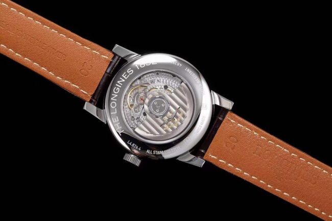 top-tier watch Longines classic retro series 1832 white steel white bottom mechanical men's watch movement picture