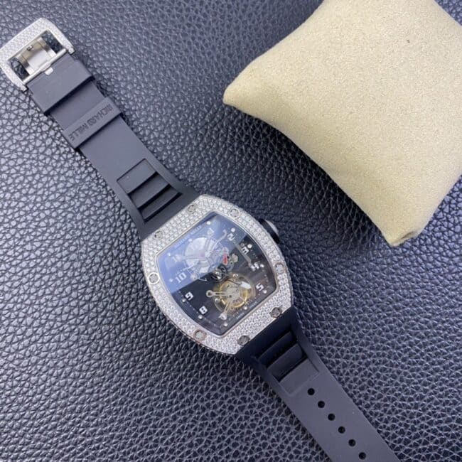 top-tier watch Richard TourbillonRM001top-tier Moissanite machine full diamond mechanical men's watch front view