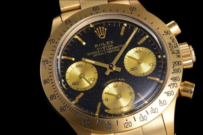 top-tier watch Rolex manual chronographmovement retro series 18K gold black dial men's watch detail shots