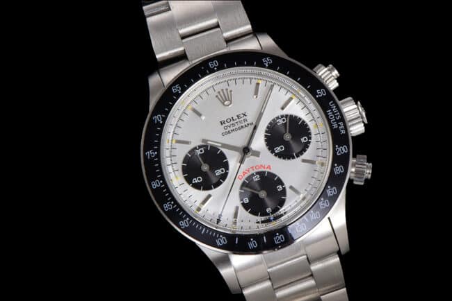 top-tier watch Rolex manual chronograph movement white dial men's retro series watch front view